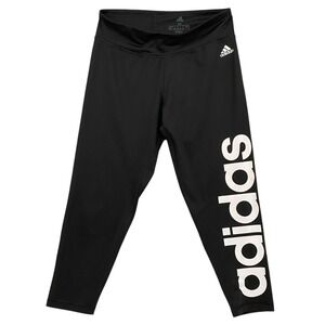 Adidas Training‎ Capri Leggings Fitness Workout Activewear Black Logo M